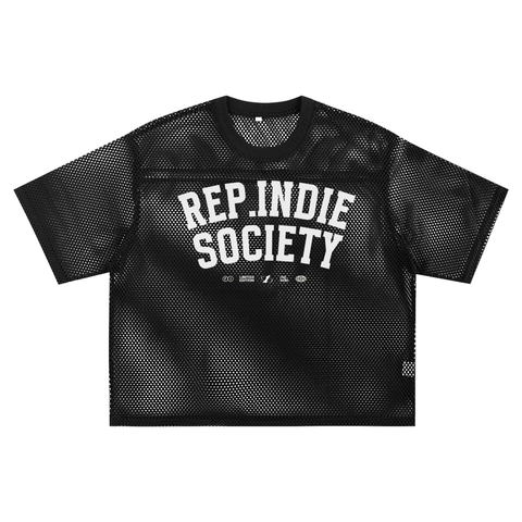 rep.indie society blk - mesh boxy tee