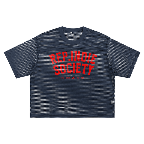 rep.indie society blue - mesh boxy tee